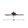 60" Casa Vieja Montego Industrial Rustic Indoor Ceiling Fan LED Light Oil Rubbed Bronze Teak Alabaster Glass Living Kitchen Home - 4 of 4