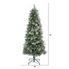 Nearly Natural 6-ft Frosted Tip British Columbia Mountain Pine Artificial Christmas Tree with 250 Clear Lights, Pine Cones and 588 Bendable Branches - 2 of 4
