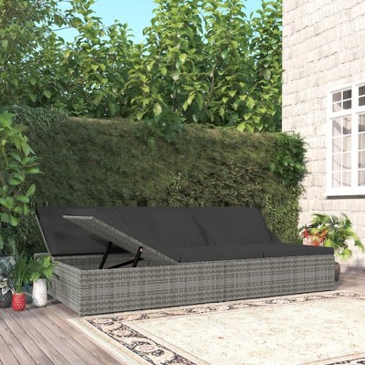 vidaXL Sun Bed Dark Grey