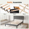 Lirago Queen Adjustable Memory Foam Headboard Bed Frame 800lbs Capacity No Box Spring Wooden Slat Support - 3 of 4