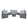 YOOCOZZ PE Wicker Patio 10-Piece Sectional Half Round Sofa Set for Free CombinationL-ight Gray - 3 of 4
