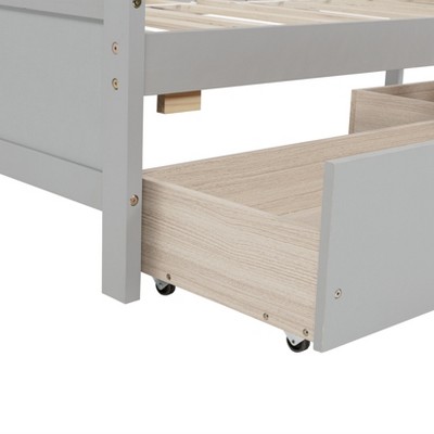 DOMETOUR Twin Size Pine Wood Daybed with two Storage Drawers ,Grey(OLD SKU:W50426286)