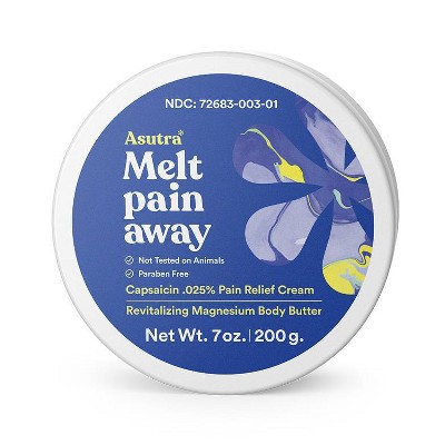 Photo 1 of (Best By 04/2024) - 4 Packs of Asutra Melt Pain Away Natural Pain Relief Magnesium Capsaicin Body Butter - 7oz
