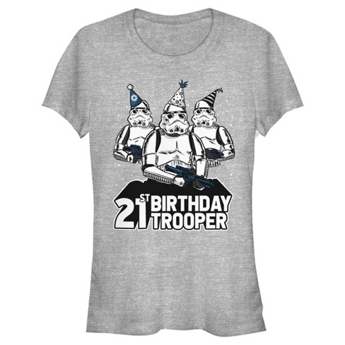 Juniors Womens Star Wars Stormtrooper Party Hats Trio 21st Birthday Trooper  T-shirt - Athletic Heather - Small : Target