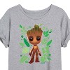 Women's - Marvel - Guardians of the Galaxy Baby Groot Leaf Oversized Graphic T-Shirt - 2 of 4