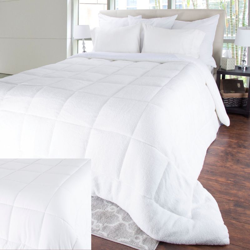 Oversized Reversible Down Alt Comforter With Faux Shearling - Yorkshire Home&#174;, 2 of 6