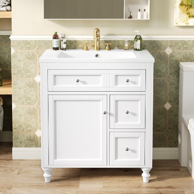 VYNXARIA 30'' Bathroom Vanity with Top Sink - Stylish Storage Cabinet with 2 Drawers