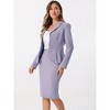 INSPIRE CHIC Women's Business Long Sleeve Notched Lapel Peplum Blazer Pencil Skirt Suit Set 2 Pcs - 4 of 4