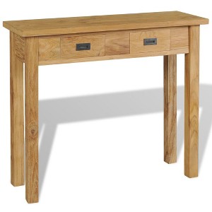 vidaXL Console Table Natural Teak Solid Teak 35.4 x 11.8 x 31.5 in - 1 of 4