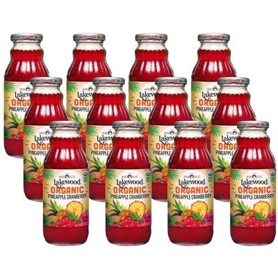 Lakewood Organic Pineapple Cranberry Juice - Case of 12/12.5 oz