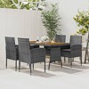 vidaXL Patio Sofa Sectional Sofa Couch Loveseat with Cushions Poly Rattan - Gray 4 Piece - 2 of 4