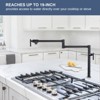 WOWOW Solid Brass Deck Mount Pot Filler Faucet, Pot Filler with Stretchable Double Joint Swing Arm - 3 of 4