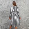 Women's Plus Size Black&White Wrap Midi Dress - Cupshe - 4 of 4