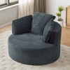 AENKYO 49" Compressible Round Chair, Corduroy Accent Chair with Cushioned Backrest 3 pillows No Assembly Required - 2 of 4