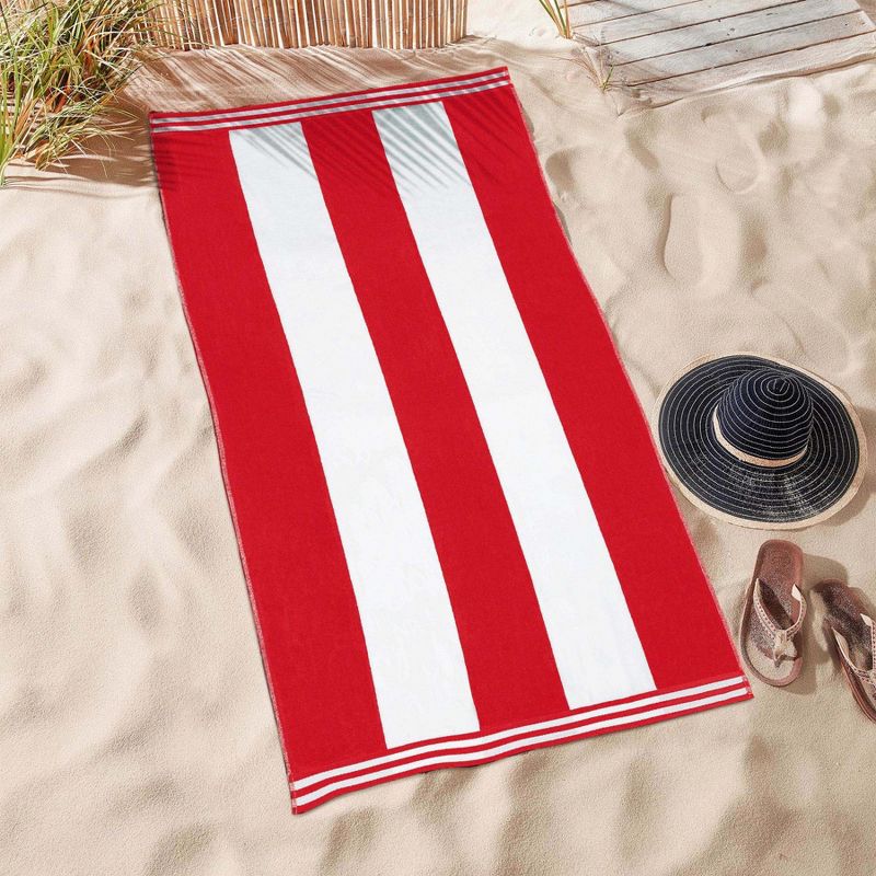 Cabana Stripe Oversized Cotton Beach Towel by Blue Nile Mills, 5 of 10