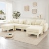 GDFStudio Livia Modern 4-Seater Boucle Upholstered U-Shaped Sectional Sofas with 2 Ottomans and Pillows - 2 of 4