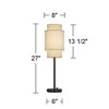 360 Lighting Tull 27" Tall Modern Table Lamps Set of 2 USB Port AC Power Outlet Black Brown Metal Living Room Charging Bedroom Tan Tiered Shade - 4 of 4