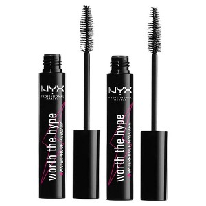 NYX PROFESSIONAL MAKEUP Worth The Hype Waterproof Mascara (BLACK) Buildable Waterproof Formula | Cruelty Free Cosmetics (Pack of 2) - 1 of 4