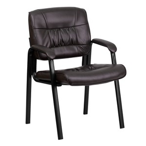 Executive Side Chair Black Frame/Brown Leather - Flash Furniture