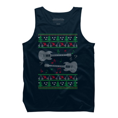 Men's Design By Humans Guitar Christmas By sophialada Tank Top - image 1 of 3