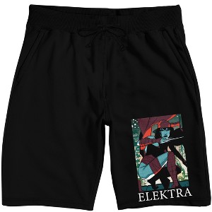 Elektra Marvel Universe Publishing Art Archive Men's Black Sleep Pajama Shorts - 1 of 4