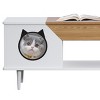 45'' Coffee Table Hidden Cat Litter Box Enclosure Kitty Litter Box Furniture with Storage Drawer and Metal Legs, Cat House for Living Room - 4 of 4