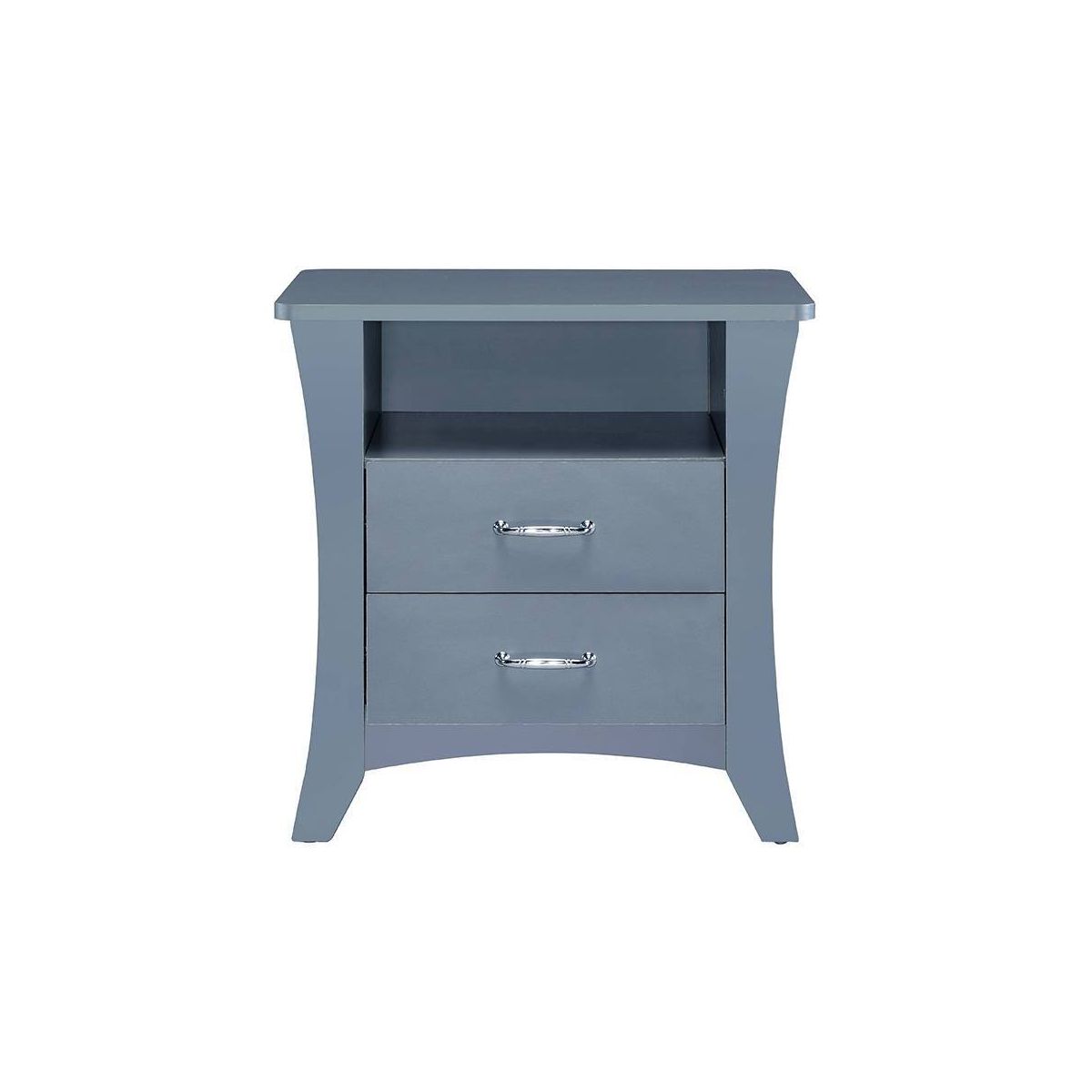 24" Colt Accent Table Gray Finish - Acme Furniture: Wood Frame, Rectangle Shape, Lower Shelf Storage