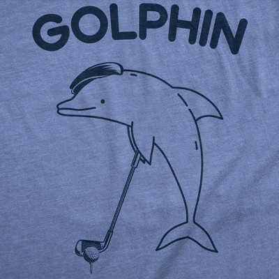 Мужские футболки Crazy Dog T-Shirts, Inc. Mens Funny T Shirts Golphin Sarcastic Golfing Dolphin Graphic Novelty Tee for Men - Crazy Dog Men's T Shirt for Animal Lovers Light Blue M — фото 2