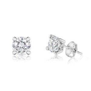 Chanteur Hypoallergenic Kids Jewelry Accessories April CZ White Gold Palladium Plating Stud Earrings Surgical Titanium Posts - 1 of 1