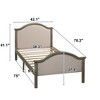 Twin Bed Frames, No Box Spring Needed, Under Bed Storage Space w/Cushioned Headboard Footboard, Wooden Slats Support Mattress Foundation for Bedrooms - 2 of 4