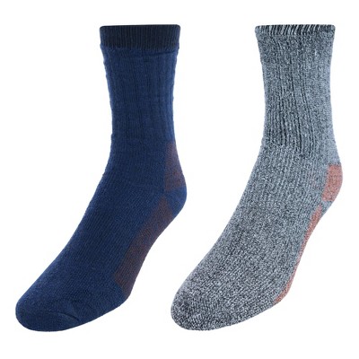 Ctm Men's Wool Blend Crew Socks (2 Pack), Multiple Colors Within 2 Pack ...