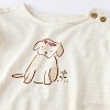 Baby Girls' 2pc Dog Floral T-Shirt Shirt & Bike Shorts Set - Cloud Island™ Cream - 3 of 4