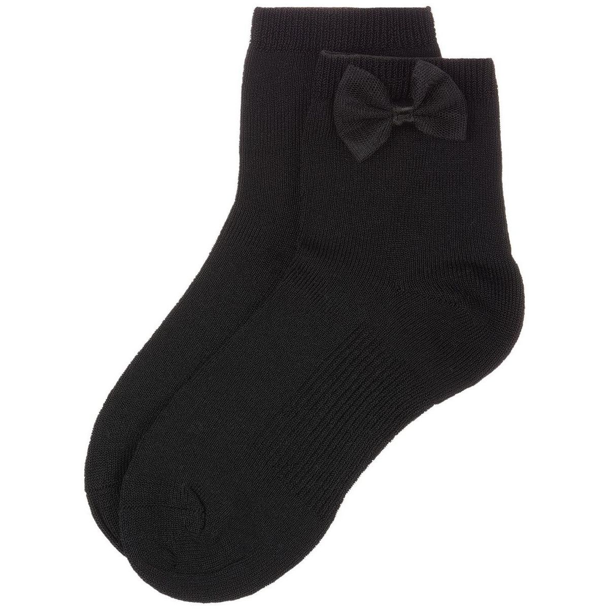 Memoi Girls Bow-Trimmed Mercerized Cotton Rich Ankle Sock - thumbnail 2