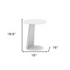 HomeRoots 16" White Aluminum Rounded Outdoor Side Table - 3 of 4