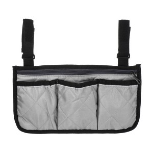 Unique Bargains Waterproof Camping Outdoors Beach Chair Armrest Bag with 4 Pockets Grey Black - 1 of 4
