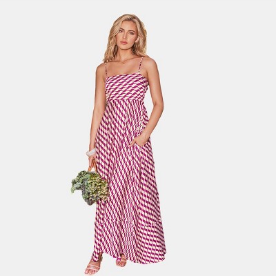 Women's Elegant Chevron Printed Maxi Dress - Cupshe