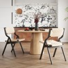 PAGED Wood Folding Dining Chairs Set of 2, Modern Portable Living Room Chair with Woven Seat and Webbing Back for Kitchen, Dining Room - 2 of 4