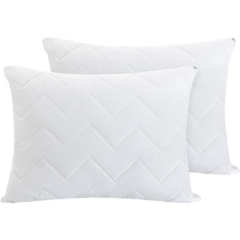 Waterguard Quilted Waterprof Cotton Top Pillow Protector Set of 8 White, 1 of 10