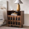 KWPZQEB Farmhouse Nightstand, Wooden Bedside Table with Charging Station & 2 Storage Drawers, Mid Century End Table for Bedroom, Living Room - 2 of 4