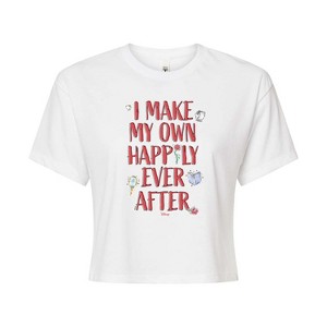 Women's - Disney - Happily Ever After Belle Cropped Graphic T-Shirt - 1 of 4