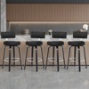 Bekrvio 26”/29” Swivel Bar Stools Set of 4,Faux Leather Upholstered with Back & Black Wood Frame,Modern Kitchen Island Stools for Kitchen Counter - 4 of 4