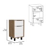 NicBex 16.14 inch Wide Nightstand with 1 Drawer,Modern Side Table with Large Storage Space and 4 Legs,Bedside Table for Bedroom,Living Room,Gray/Brown - 3 of 4