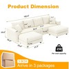 102.4" Plush Corduroy U-Shaped Sectional Sofa, 2 Ottomans, Deep Seat - 2 of 4