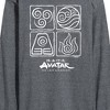 Men's - Avatar: The Last Airbender - Four Elements Inverse Long Sleeve Graphic T-Shirt - 2 of 4