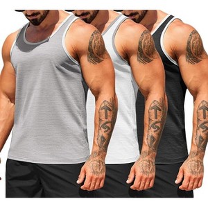 COOFANDY Men's Workout Tank Tops Pack Dry Fit Sleeveless Running Shirts Gym Muscle Bodybuilding T Shirts - 1 of 4