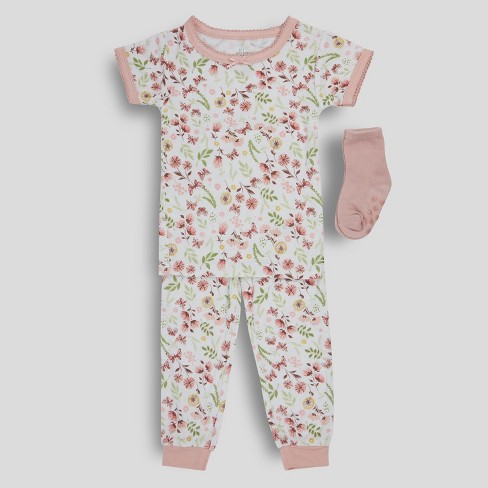 Milkberry Soft Bamboo Pajamas Toddler Pajama Set Girls In Pink Floral Size 2t Target