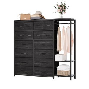 Clothes Rack with 16 Fabric Drawers and 2 Storage Shelves -  Heavy Duty Garment Rack, Freestanding Wardrobe Clothing Rack for Hanging Clothes - 1 of 4