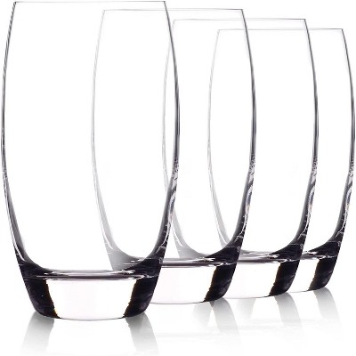 Luigi Bormioli Crescendo 20-Ounce Beverage Drinking Glasses, 4-Piece, 20 oz.