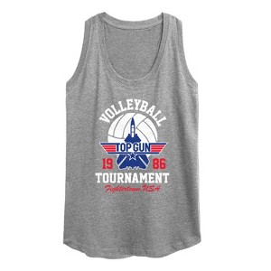 Women's Top Gun Volleyball Tournament Graphic Racerback Tank - Heather Grey - Small - 1 of 4