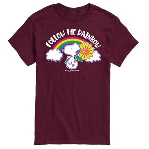 Men's - Peanuts - Follow The Rainbow Short Sleeve Graphic T-Shirt - 1 of 4